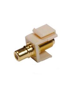 Eagle Keystone RCA Female to F Jack Female Insert Gold Ivory Multicolored Bands Connector Adapter Plate QuickPort Audio Video Snap-In, Wall Plate Snap-In Data Junction Component Connection