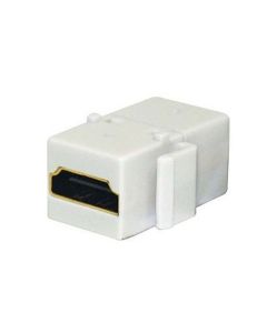 Steren 310-485WH HDMI Keystone Coupler White Insert Jack Module HDMI to HDMI Gold Plated HDMI Through Adapter Snap-In Plug QuickPort HD Plug Wall Plate Jack Adapter
