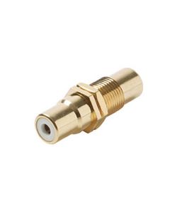 Eagle RCA Coupler Female White Band Gold for Panel Mount Female Each End Jack Gold Plate Barrel Insert Audio Video Round Adapter Insert Wall Plate RCA to RCA Plug Jack 1 Component Connector
