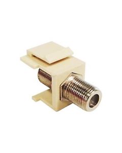 Eagle F Keystone Jack Insert Coupler 3 GHz Ivory Connector Female to Female Modular RG59 RG6 Channel Master High Frequency F-81 Jack Snap-In QuickPort 75 Ohm TV, Part # AF813GSI