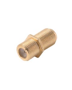 Steren 200-051-25 Gold Plate F Coupler Female to Female Barrel Splice Inline Connector Single 25 Pack Adapter Joiner In-line Coaxial Plug Double Female In Line AV Signal Component Connect