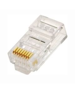 Eagle CAT6 RJ45 Modular Network Plug Connector Gold Plate RJ-45 Solid 50 Micron 8P8C Gold Plated Network Cable Data Signal Snap-In Phone Line Plugs Telephone CAT5 & CAT5E Connectors for Solid Conductor