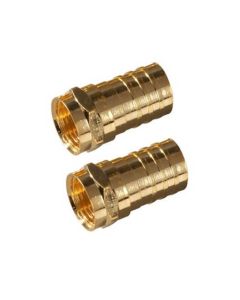 Philips PH61034 RG59 Crimp-On Gold Plate F Connector 2 Pack RG-59 Coaxial Cable TV Antenna Video Data Plug Connectors, Part # PH-61034
