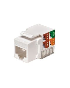 Eagle 10 Pack CAT5E Keystone Jack White RJ45 110 Punch Down Jack Connector Network 8P8C Cat-5e RJ-45 QuickPort 8 Wire Twisted Pair Modular Telephone Wall Plate Snap-In Insert Computer Data Network Telecom