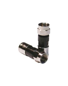 Steren PPC-EX6PLUS RG6 Compression Connector Universal Black Coaxial DirecTV Approved Snap and Seal, Part # PPC-EX6PLUS