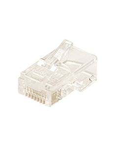 Steren 300-170 RJ45 Connector 8 Pin Round Stranded Plug 8X8 Modular Gold Plate 24-26 AWG 6 Micron 8P8C Male Modular RJ-45 Plug Connector 1 Pack Network Connector Data Telephone Line Plugs, Part # 300170
