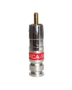 Channel Master PCT-RCA59 RCA Compression Connector Unniversal RG59 Thru Quad Shield Coaxial Cable 50 Pack Red Band Plug Commercial Grade Nickel Plated A/V RCA, 1 Connector, Part # PCTRCA59