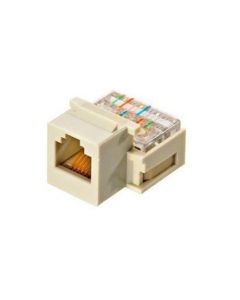 Channel Master AC3KJAL CAT3 Snap-In Keystone Jack RJ12 Almond 6P6C 6 Conductor Telephone Insert RJ-12 CAT-3 Modular Plug QuickPort Snap-In Line with Gold Contacts for Signal Transfer, Part # AC3KJAL
