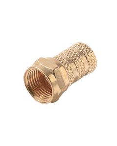 Steren 200-041 RG-59 Twist-On Coaxial F Connector Gold Plated Brass RG59 Coax Cable 1 Pack Signal Plug Connector Single Video Plug Coaxial Cable Connector, Part # 200041