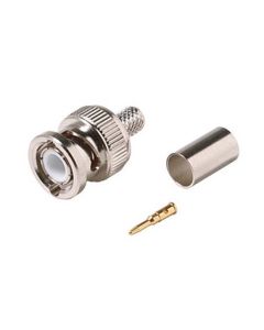 Eagle 10 Pack BNC Connector Male RG59 Coaxial Hex Crimp Male Connector 3 Piece Plug Commercial Grade RG-59 Coaxial Female Crimp Plug Connector Hex Crimp BNC Connector