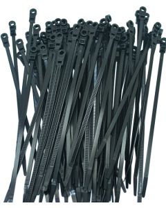 PBI 501441 7" 50LB Cable Ties With Mounting Holes Black 100 Pack
