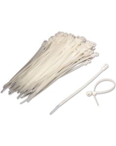 PBI 501440 7" 50LB White Cable Ties With Mounting Holes 100 Pack