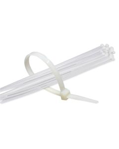 Vanco 10" Inch Cable Ties Natural 50 Lb 10 Pack Quick Wire Zip Tie Bundle Easy Lock Opaque Straps, Coax Cable Telephone Cat 5e Data Line Organizer UL Listed