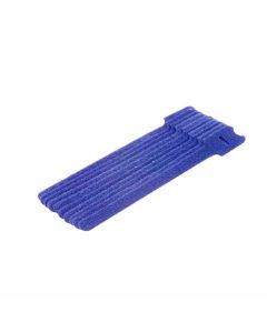 Steren 400-858BK 8" Inch Blue Hook and Loop Cable Ties 10 Pack Keep Cables Manageable Reusable Over and Over Will Not Crimp Cables Velcro Easy Lock Straps Telephone Cat 5e Data Line Organizer, Part # 400858-BK