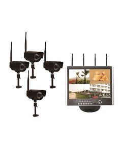 Digital Wireless 4 Camera Home Surveilence System With 7" LED Monitor. Part# DVR-LCD4-MINI