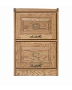 Eagle 18.5 x 28.5" Engineering Classic Oak American Traditional Home Office Solid Wood File Cabinet with 2 Easy Slide Drawers, Brass Hardware Trim, Available in All Stain Options, Part # E-16002