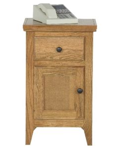 Eagle 16.5 x 28" Telephone Stand Mission Sedona Oak Home Furniture with Solid Wood Lines, Straight Leg Design, Pull-Out Drawer, Brushed Black Hardware and Hidden Bottom Storage, Part # E-7005