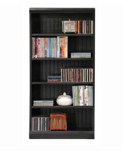 DVD Storage Media Cabinet Bookcase 24 x 48" Coastal Solid Poplar and Birch Wood Painted Hardwood Home Office Furniture with 4 Adjustable Shelves, Shown in Antique Black Finish, Eagle Part # E-72048