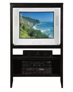 Eagle 27" TV Hutch Sedona Furniture Hardwood Entertainment Cabinet Stand with Fixed Shelves, Shown in Antique Black Finish, Part # E-73511