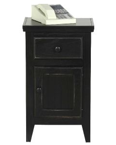 Eagle 16.5 x 28" Telephone Stand Java Sedona Painted Home Furniture with Solid Wood Lines, Straight Leg Design, Pull-Out Drawer and Hidden Bottom Storage, Shown in Antique Black Finish, Part # E-77005