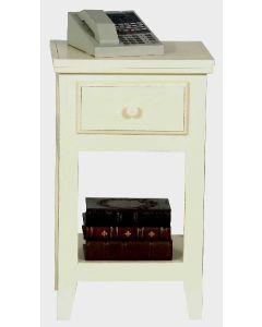 Eagle Industries 77006 Telephone Stand Plant Furniture 16.5 x 28"  Soho Sedona Painted Home Furniture with Solid Wood Lines, Straight Leg Design, Pull-Out Drawer and Open Bottom Shelf, Shown in Soft White Finish Available in Havan Gold, Part # E-77006