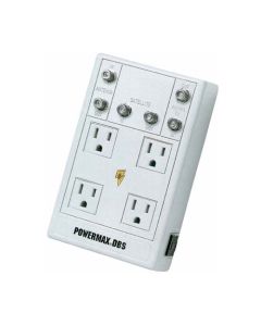 Panamax PowerMax Surge Suppressor Satellite Protector 6' FT Cord Conditioner Surge Protector Lightning Strike Electrical Protection, 4 Outlet, Sat / Antenna In / Out, Telephone Line Ports, Part # GMP0415A