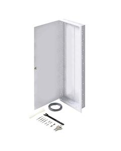 Steren 550-210 44" Inch Fast Home Flush Mount Enclosure 18 GA Steel Large 44" Inch H x 14 3/8" Inch W x 3 1/2" Inch D Keyed Latch 16" On Center White Finish FastHome Home Audio Video Module Master Hub Junction Box, Part # 550210
