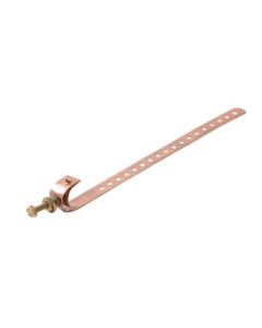 Eagle 10" Inch Copper Grounding Strap Bonding Water Pipe or Service Masts Heavy Duty 14 - 10 AWG Flexible Adjustable Lighting Electrical Power Surge Suppression, 1/2" - 2" Diameter Pipe, Sold as Singles