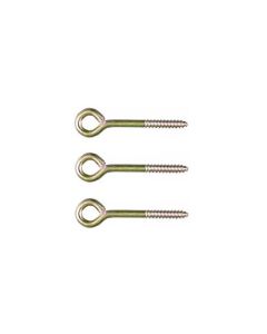Channel Master 3093 Guy Cable Eye Lag Screw Bolt 3 Pack 1/4" Inches 3" Inches in Length Antenna Mast Support Eye Sharp Point Bite into Wood Steel Lag Screw Guy Wire Antenna Cable Support, Part # 3093