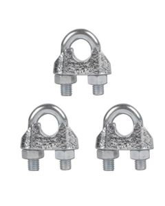 Eagle U-Bolt Cable Clamp Guy Wire 1/8 U-Bolt Fit Up to 1/4 Cable 3 Pack Zinc Plated Antenna Mast Support Fastener CM3095 HDTV Antenna Mount, Part # CM-3095