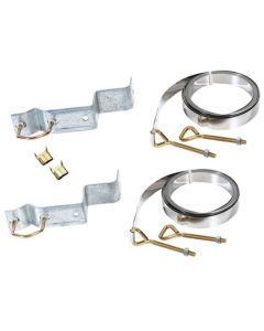 Philips / Gemini TV Chimney Mount Kit Includes 8 Eye Bolts Nuts 8 Lock Washers 2 10' FT Galvanized Steel Straps Brackets Support Complete Outdoor Off-Air Local Signal Mounting Hardware, Part # PH- 61411