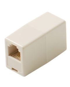 Eagle Telephone Coupler 6 Conductor Ivory Voice RJ12 In Line Telephone Adapter 6P6C RJ12 Gold Inline Phone In-Line RJ-12 Cable Female Jack Cord Add-On Snap Plug Adapter