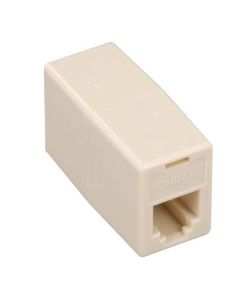 Eagle Telephone Coupler Ivory 6-Conductor 6P6C Data Modular RJ12 Gold Inline RJ-12 Phone In-Line Cable Female Jack Cord Add-On Snap Plug Adapter