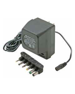 RCA AH5 AC/DC Universal Power Supply Adapter 500mA 3V 4.5V 6V 7.5V 9V 12 VDC with Replacement DC Plug Tip Adapter 12 Volt Power Input Voltage, Part # AH-5