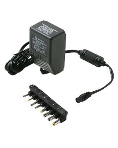 Steren 900-117 Universal Supply Adapter 1700 mA AC/DC with 6 Detachable Plugs Converter Volt UL Transformer AC DC Power Adapter Supply 110 VAC 50-60 Hz Adapter with Switchable Voltage Outputs 3, 4.5, 6, 7.5, 9, 12 VDC, Part # 900117