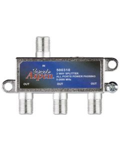 Eagle Aspen P7003AP 3-Way 5-2600 MHz Satellite Splitter 2 GHz All Port DC Power Passing Low and High Frequency Off-Air Signal UHF/VHF Video Splitter, Part # P-7003AP