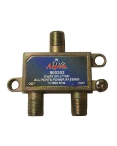 Eagle Aspen 500302 2 Way Splitter 5 - 1000 MHz 1 GHz Passing P1000 All Ports DC Passive Video Coax Cable High Performance Signal Combiner
