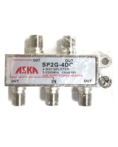 Eagle 4 Way Splitter Wide Band Satellite 2 GHz One Port Power Passing Combiner 5-1000MHz IF 950-2150 MHz Grounding Block CATV Off-Air Signals UHF/VHF Video
