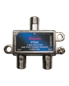 Eagle Aspen P7002 2-Way Splitter 1 Port DC Power Passing 2 GHz 5-2600 MHz Splitter Power Passing Satellite CATV Off-Air Signals UHF/VHF Video Splitter, Part # P-7002