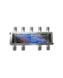 Eagle 8 Way Splitter 2 GHz 2600 MHz All Port DC Power Passing Satellite High Frequency RF40 MHz to 2100 MHz Diode Protected, Commercial Grade Distribution Separator