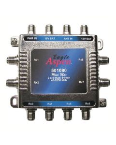 Pro Brand Eagle Aspen S-2180-CE 3x8 Signal Splitter Multiswitch DIRECTV Approved 8-Way Commercial Grade Digital, Part # S2180CE